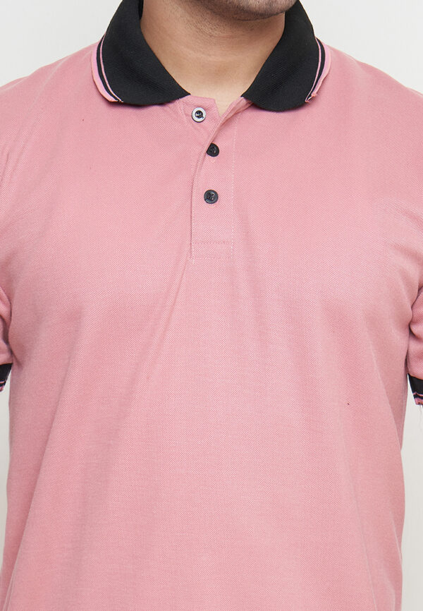 Polo Shirt Pink- Motif - Kancing - Gambar 6