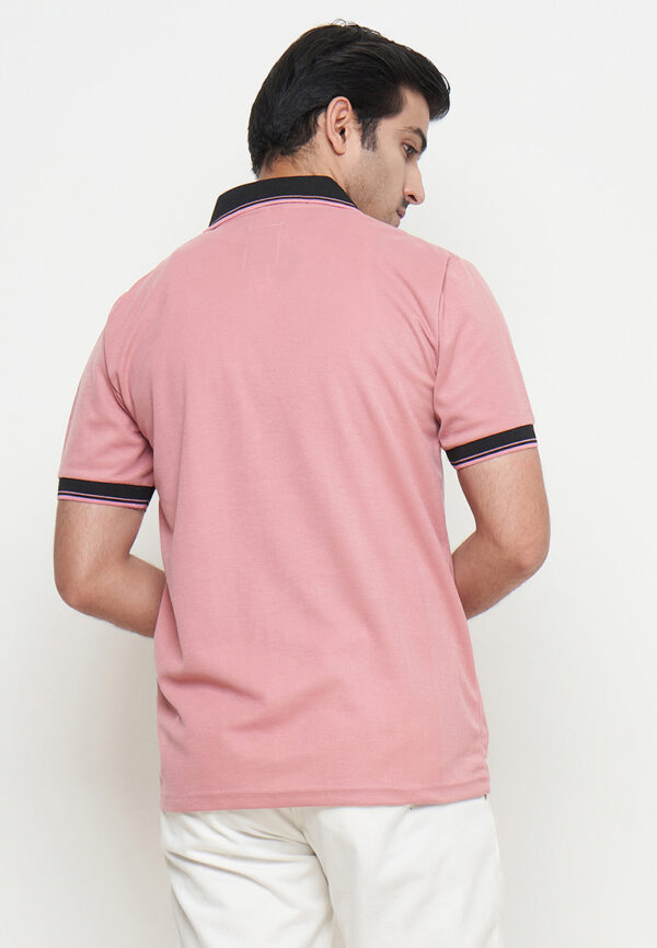 Polo Shirt Pink- Motif - Kancing - Gambar 2