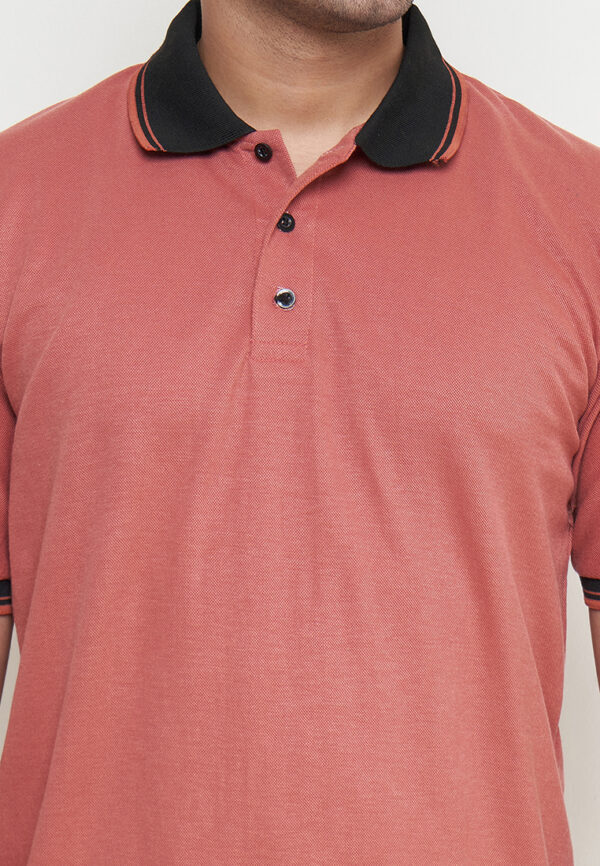 Polo Shirt Coral- Motif - Kancing - Gambar 6