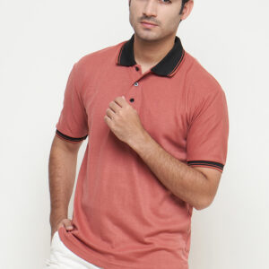 Polo Shirt Coral- Motif - Kancing