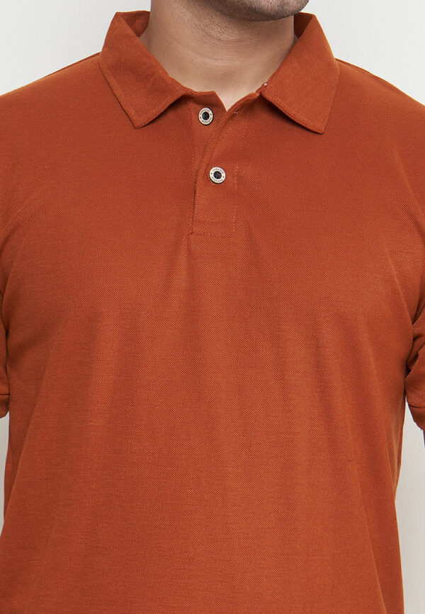 Polo Shirt Dark Orange - Polos - Kancing - Gambar 6