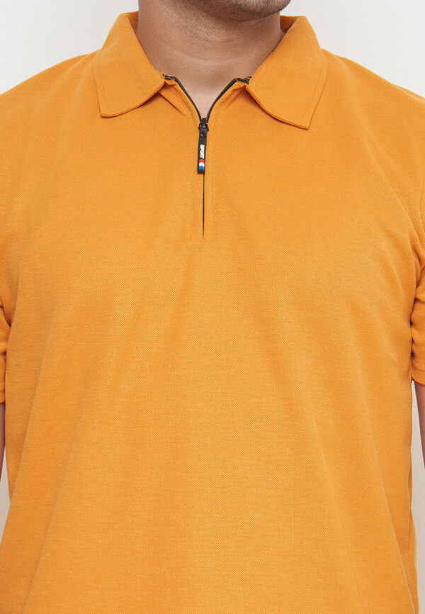 Polo Shirt Orange - Polos - Zipper - Gambar 6
