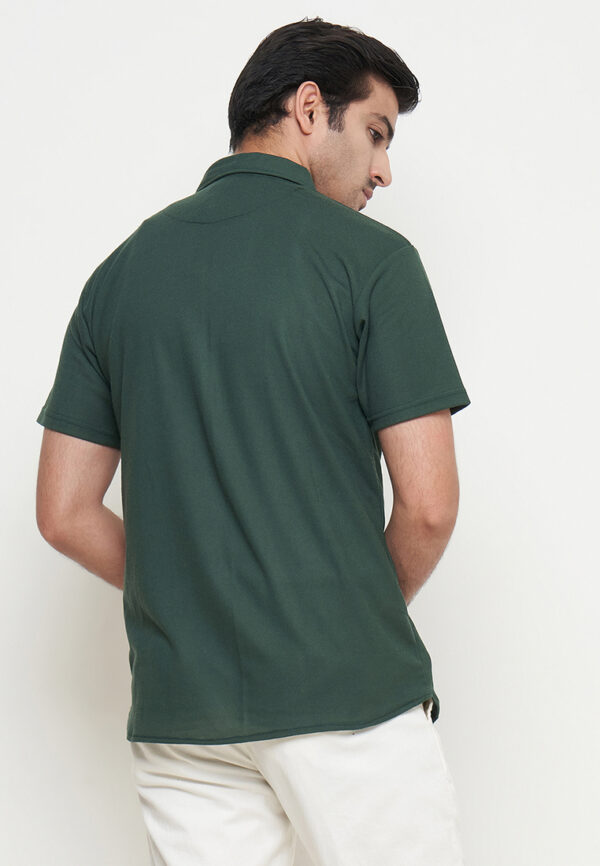 Polo Shirt Dark Green - Polos - Zipper - Gambar 2