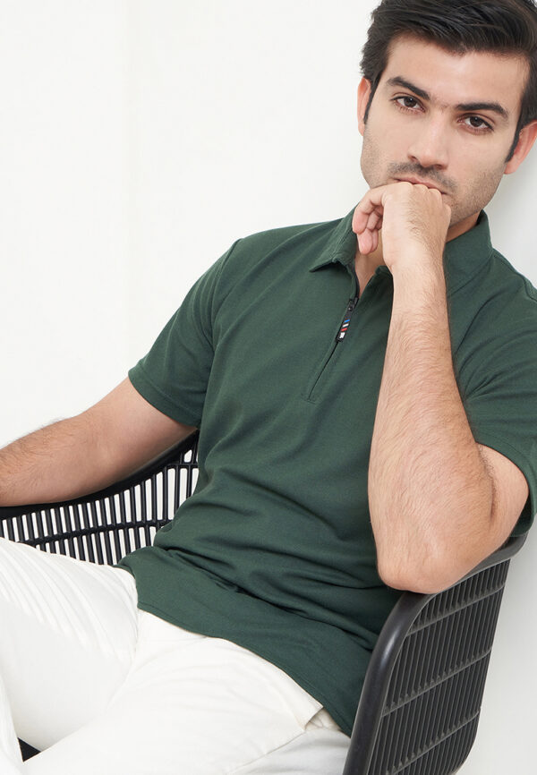 Polo Shirt Dark Green - Polos - Zipper