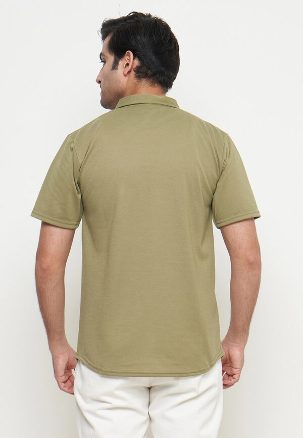 Polo Shirt Dark Khaki - Polos - Zipper - Gambar 2