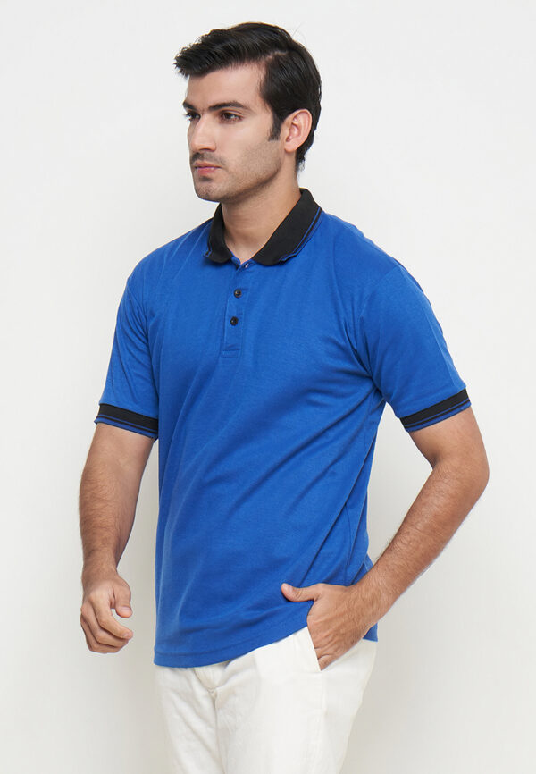 Polo Shirt Blue - Motif - Kancing