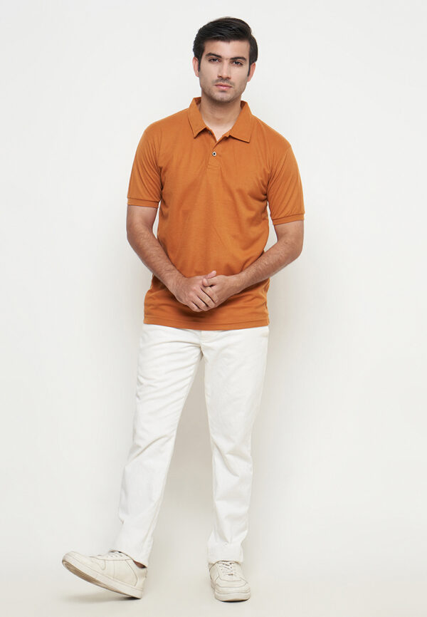 Polo Shirt Orange - Polos - Kancing - Gambar 4