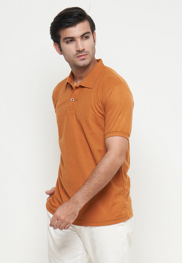 Polo Shirt Orange - Polos - Kancing - Gambar 3