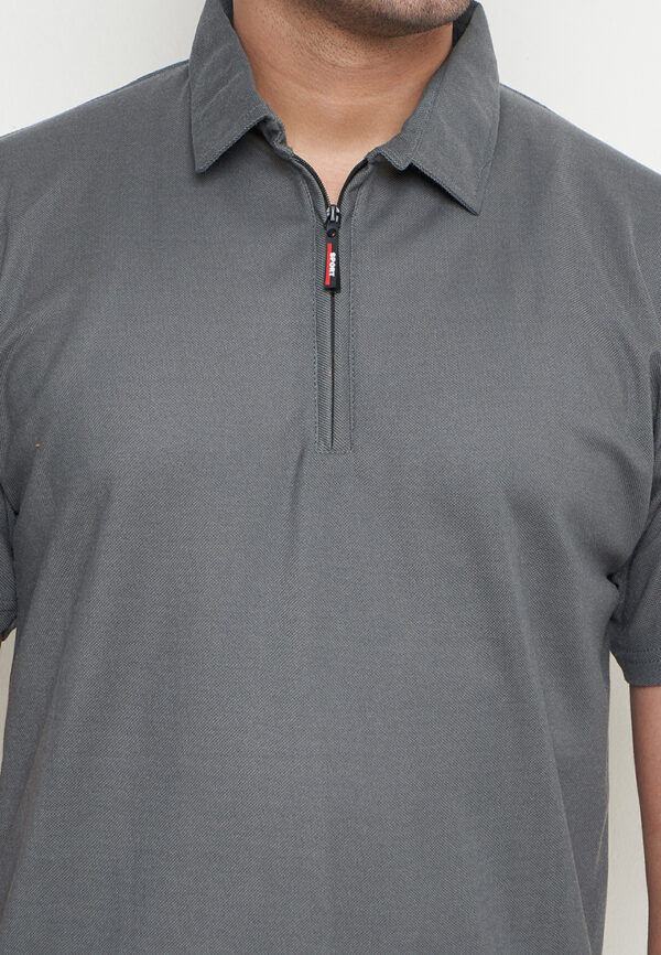Polo Shirt Grey - Polos - Zipper - Gambar 6