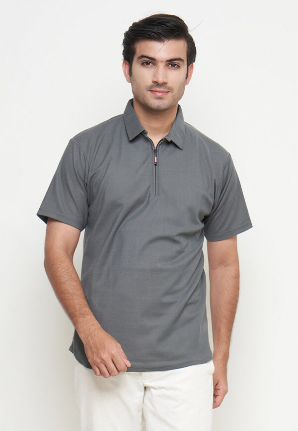 Polo Shirt Grey - Polos - Zipper
