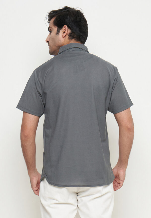 Polo Shirt Grey - Polos - Zipper - Gambar 3