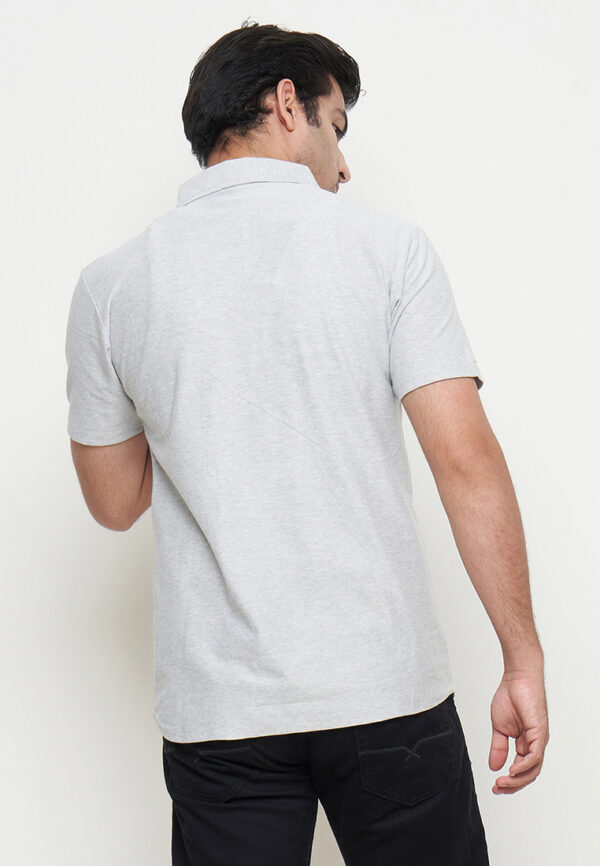 Polo Shirt White Smoke- Polos - Zipper - Gambar 2