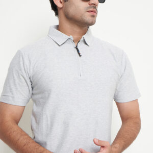 Polo Shirt White Smoke- Polos - Zipper