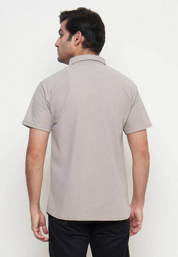 Polo Shirt Light Grey - Polos - Zipper - Gambar 2