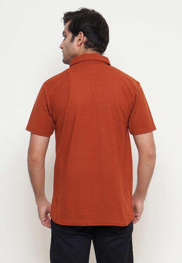Polo Shirt Orange - Polos - Zipper - Gambar 2