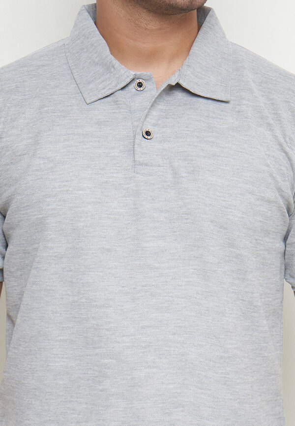 Polo Shirt Light Grey - Polos - Kancing - Gambar 5