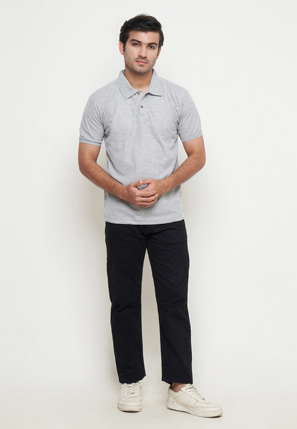Polo Shirt Light Grey - Polos - Kancing - Gambar 4