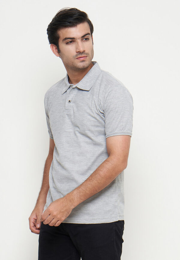 Polo Shirt Light Grey - Polos - Kancing - Gambar 3