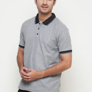 Polo Shirt Grey - Motif - Kancing