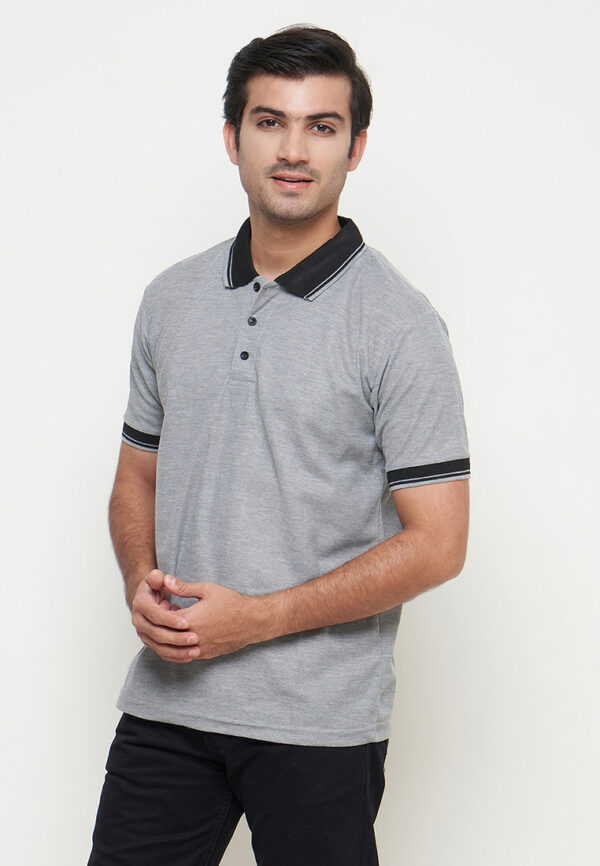 Polo Shirt Grey - Motif - Kancing