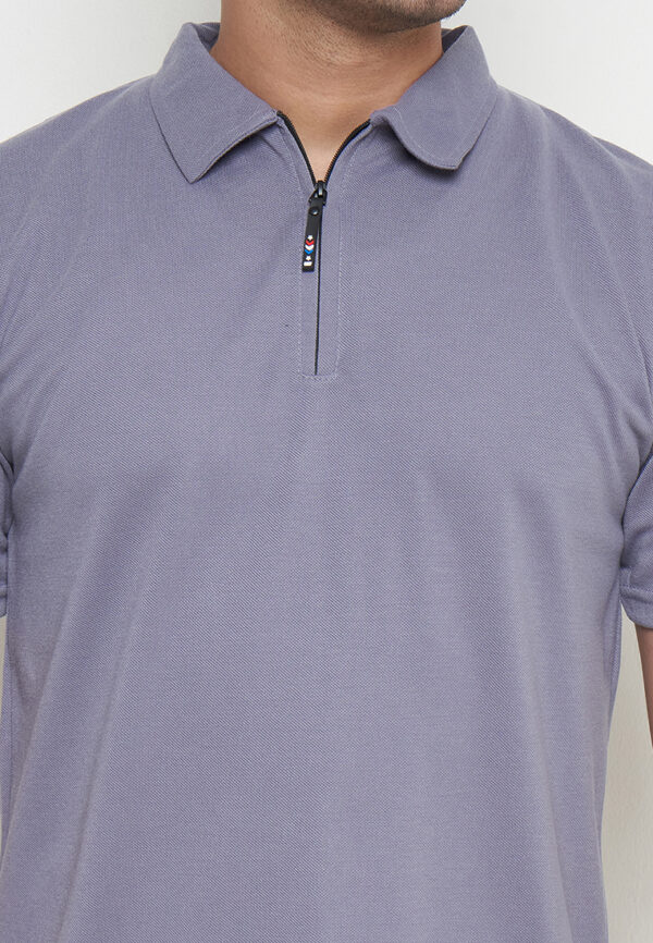 Polo Shirt Medium Purple - Polos - Zipper - Gambar 6