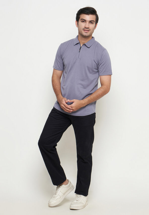 Polo Shirt Medium Purple - Polos - Zipper - Gambar 5