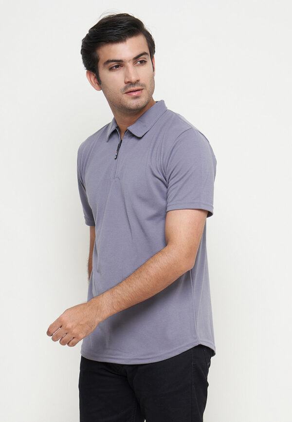 Polo Shirt Medium Purple - Polos - Zipper - Gambar 4