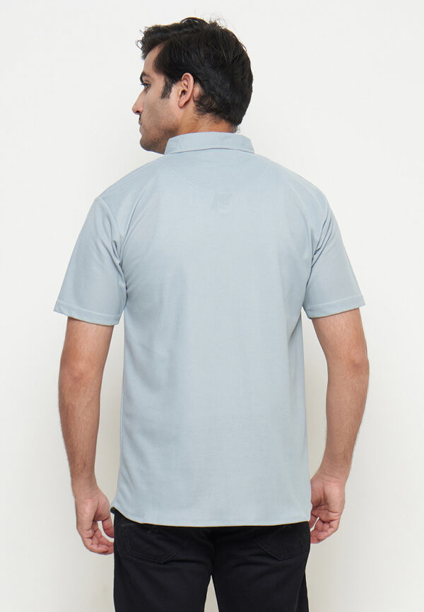 Polo Shirt Baby Blue - Polos - Zipper - Gambar 3
