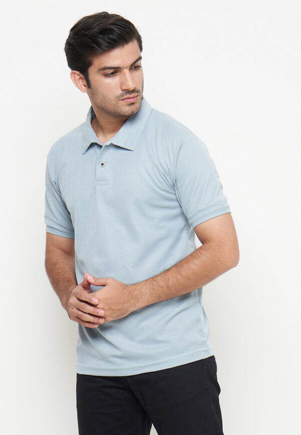 Polo Shirt Baby Blue - Polos - Kancing - Gambar 3